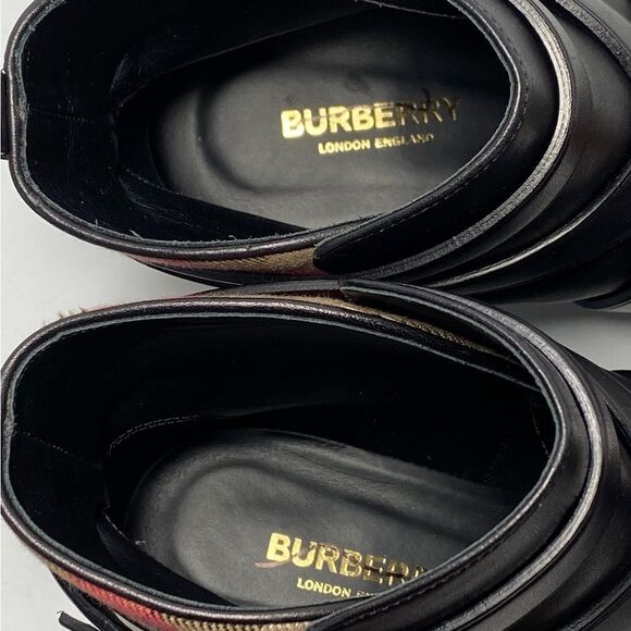 Burberry Pryle House Check & Leather Ankle Boots size 38 - Picture 8 of 11